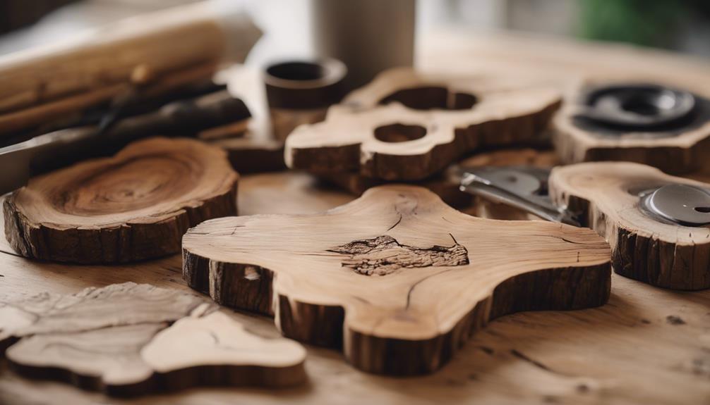 rustic wooden coaster set